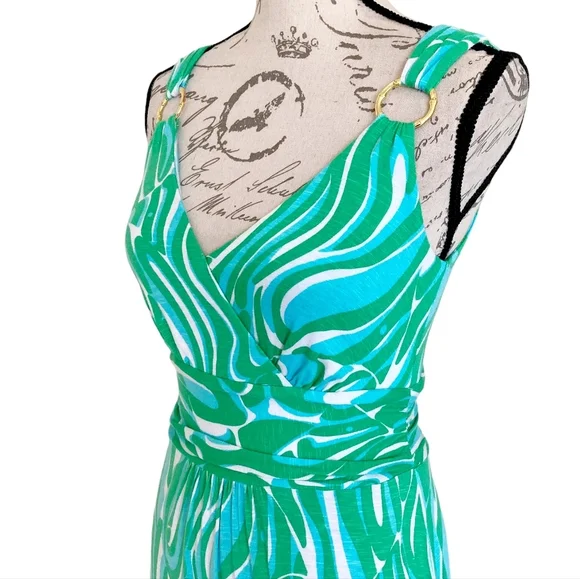 SOLD Lilly Pulitzer Villa green Finders Keepers printed flowy dress sleeveless S - Picture 8 of 11